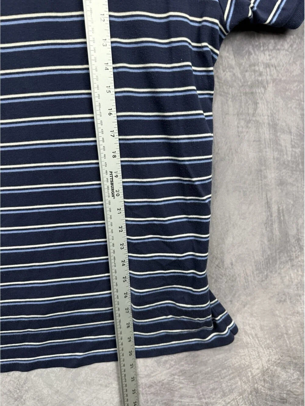 Polo Ralph Lauren Men’s L Navy Blue Striped Short Sleeve Polo Shirt